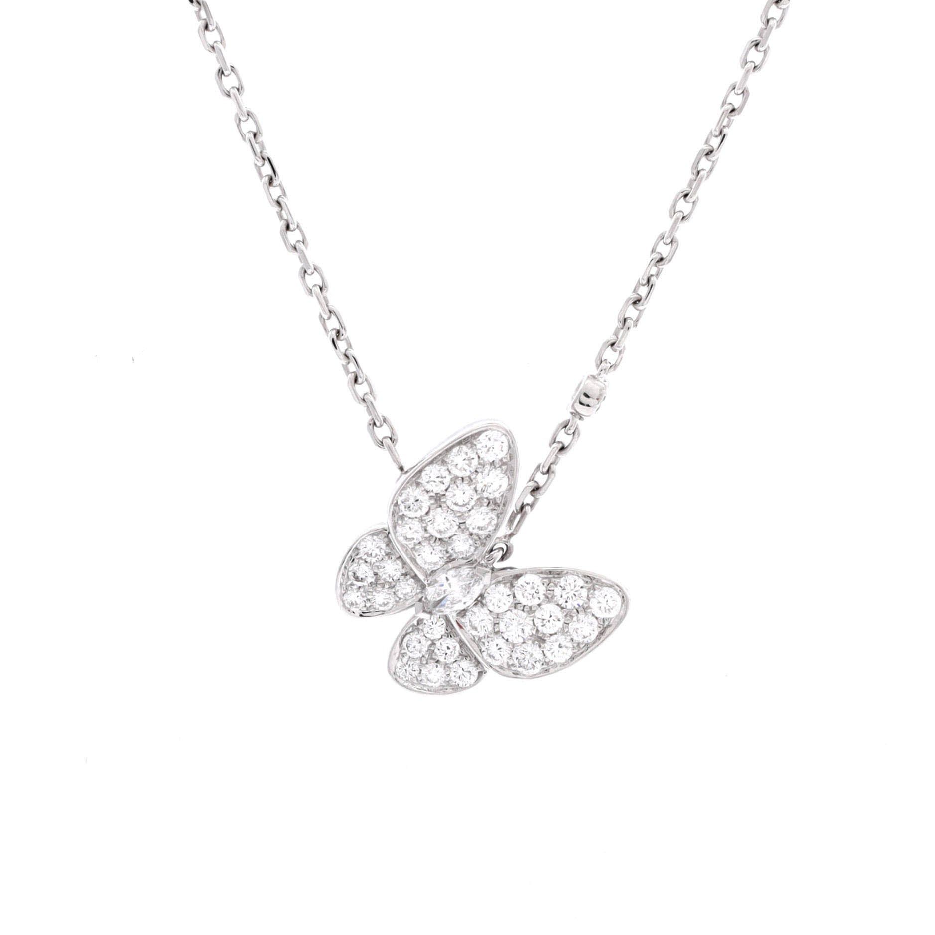 Van Cleef & Arpels Two Butterfly Pendant Necklace Size ONE SIZE - 1 Thumbnail