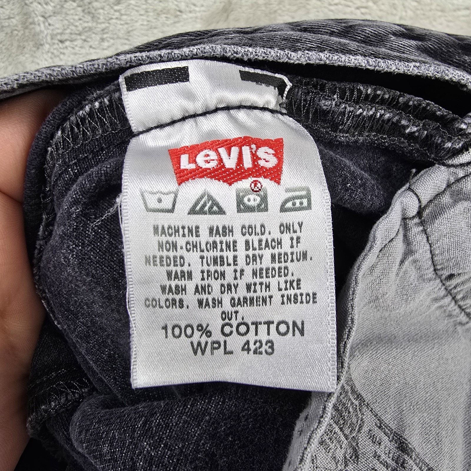 Levi's Vintage Levis Jeans 36x34 (Fits 34x31) Black 501 Y2K 2008 Size US 34 / EU 50 - 6 Thumbnail
