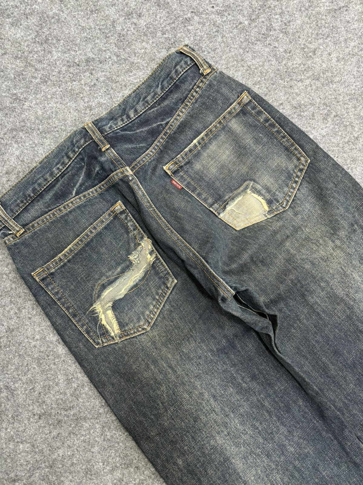 Designer SMITH's Distressed Rip&Repair Rare Sick Dope Denim F552 Size US 30 / EU 46 - 20 Thumbnail