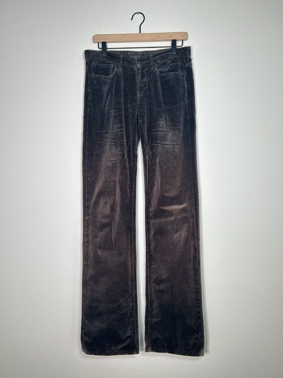 image of Rick Owens Torrance Drkshdw Velour Cut Sunfaded Pants in Black, Women's (Size 28)