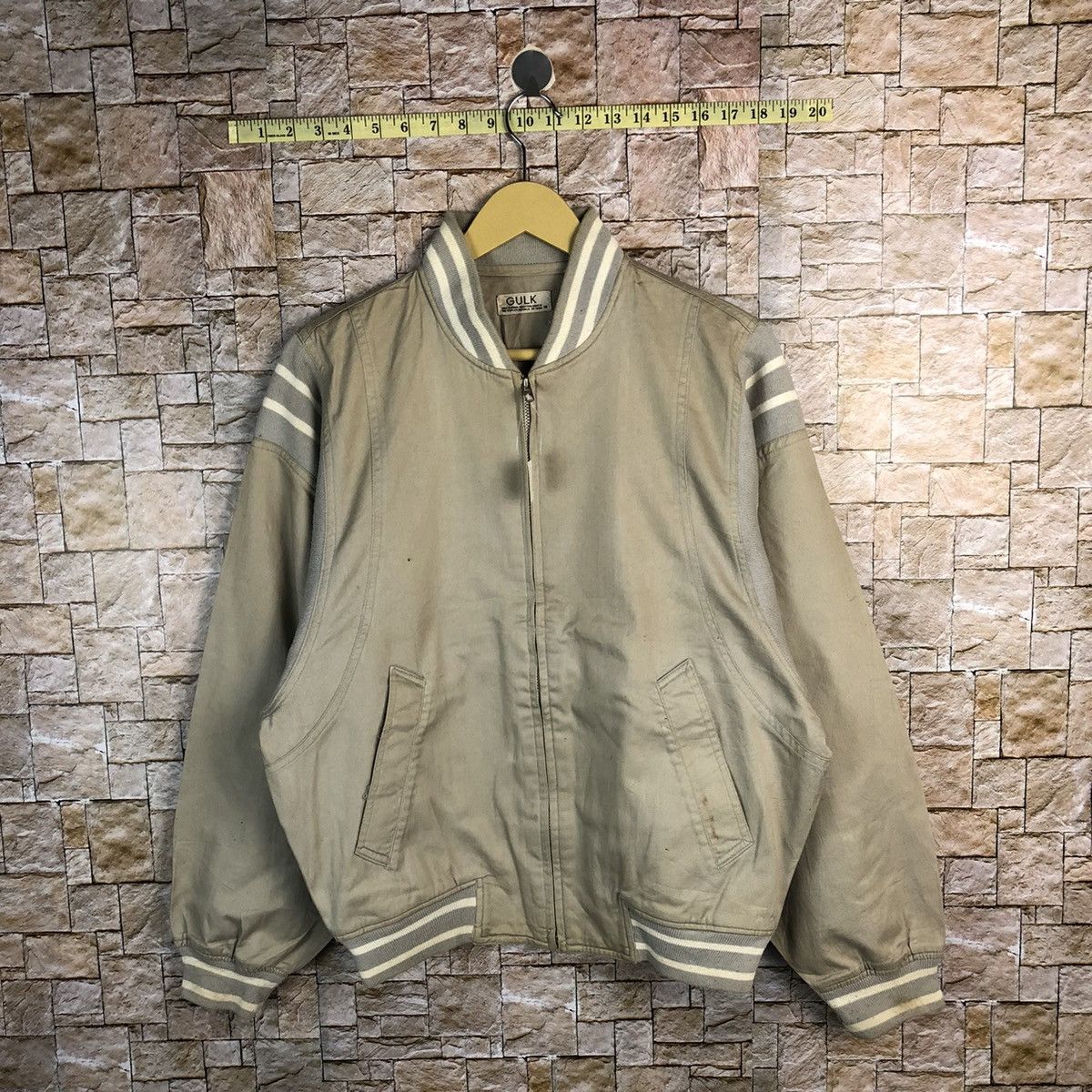 Japanese Brand Gulk Brown Bombers varsity Jacket #A382 Size US M / EU 48-50 / 2 - 1 Thumbnail