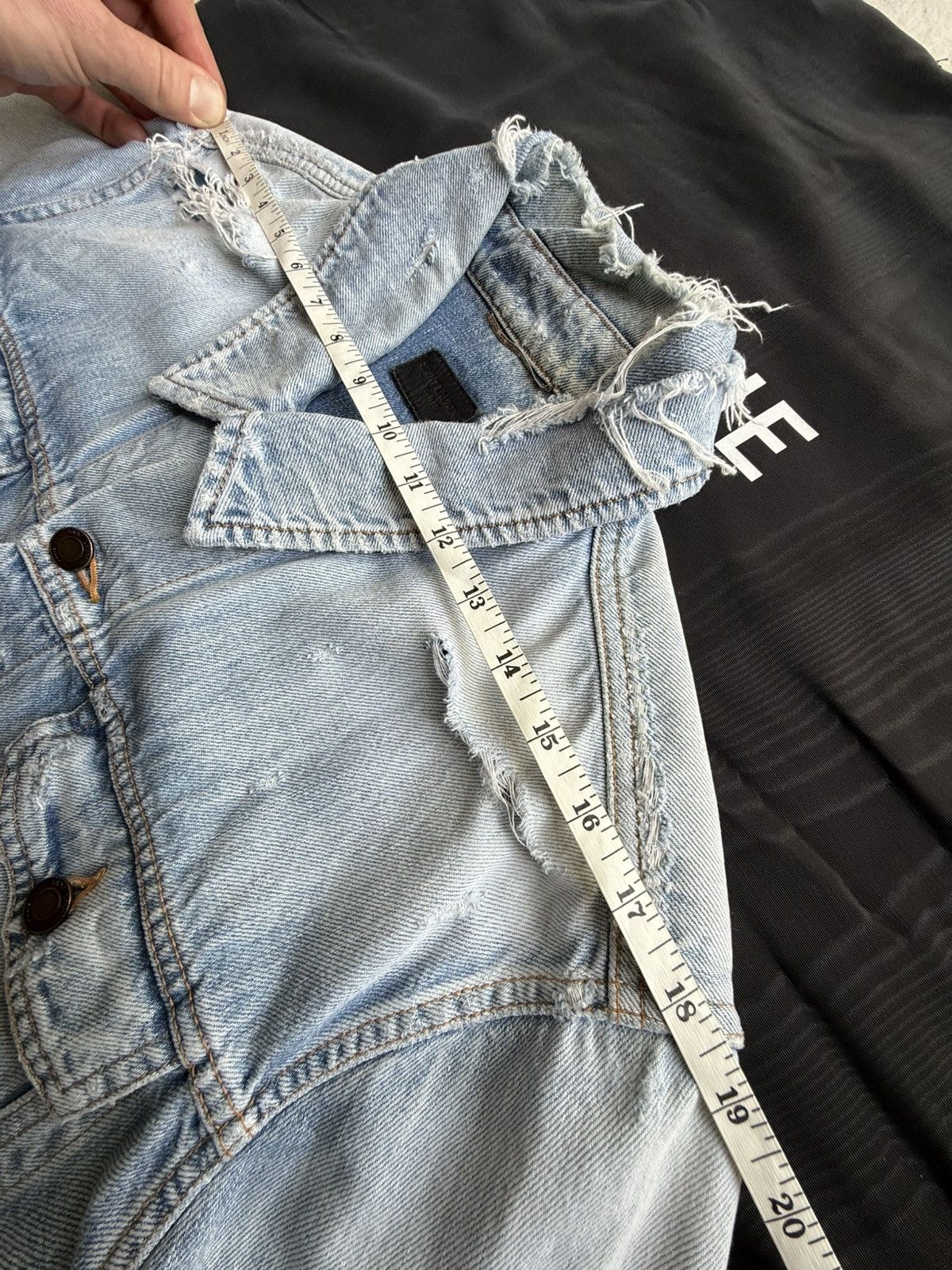 Saint Laurent Paris SS21 Saint Laurent denim trucker jacket crash thrashed grail Size US L / EU 52-54 / 3 - 6 Thumbnail