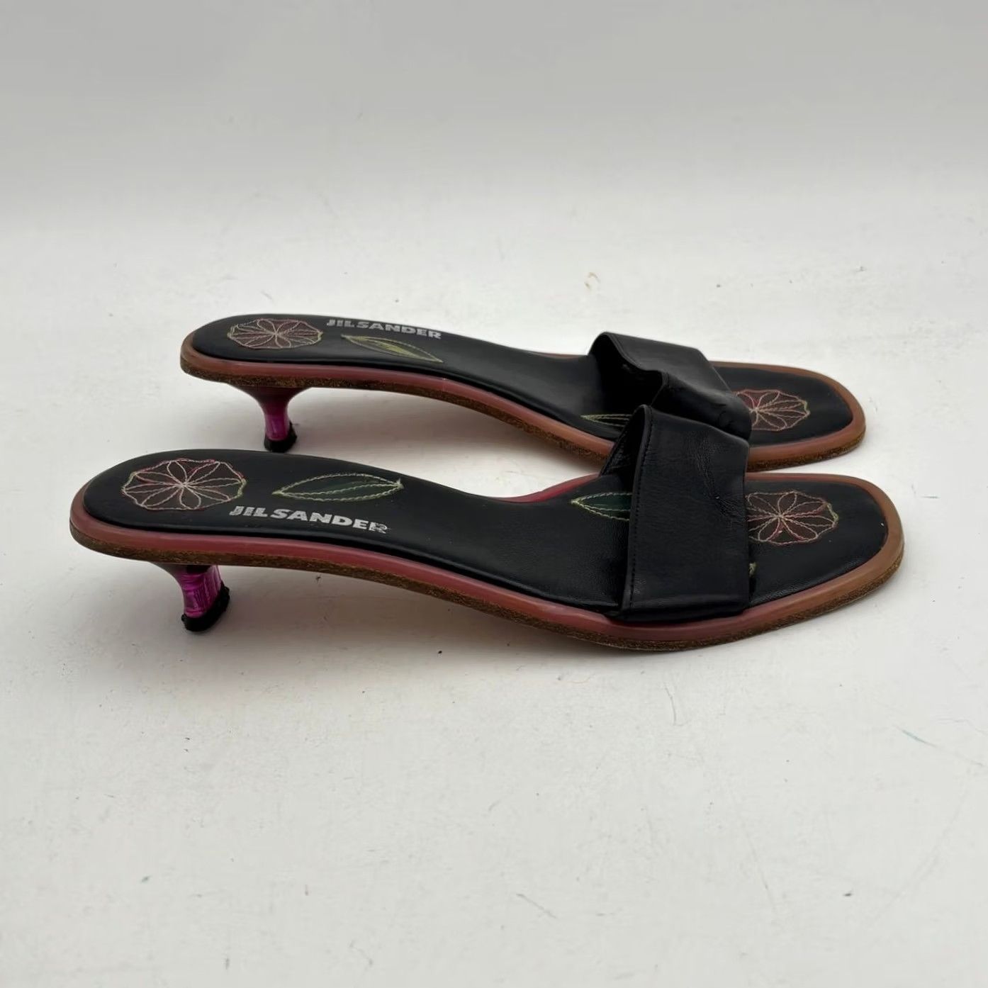 Jil Sander VINTAGE Jil Sander Raf Simons Kitten Heel Sandals Woman US 8 Leather Black Strappy Y2K Rare Floral Womens Size US 8 / IT 38 - 3 Thumbnail