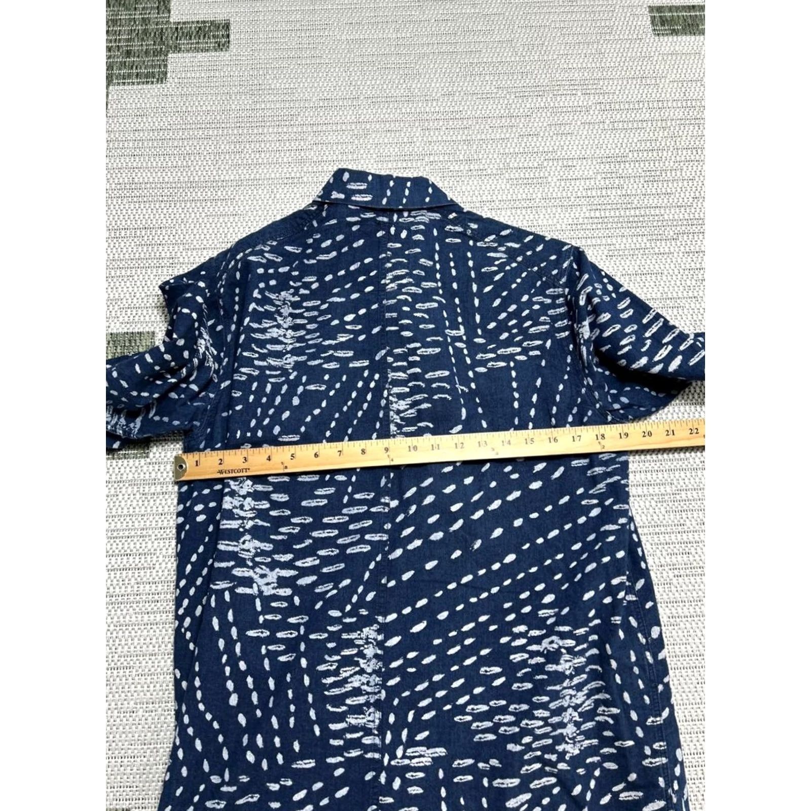 G-Star G Star Landoh Denim Shirt Mens M Blue Button-Up Geometric Pattern Casual Workwear Size US M / EU 48-50 / 2 - 5 Thumbnail
