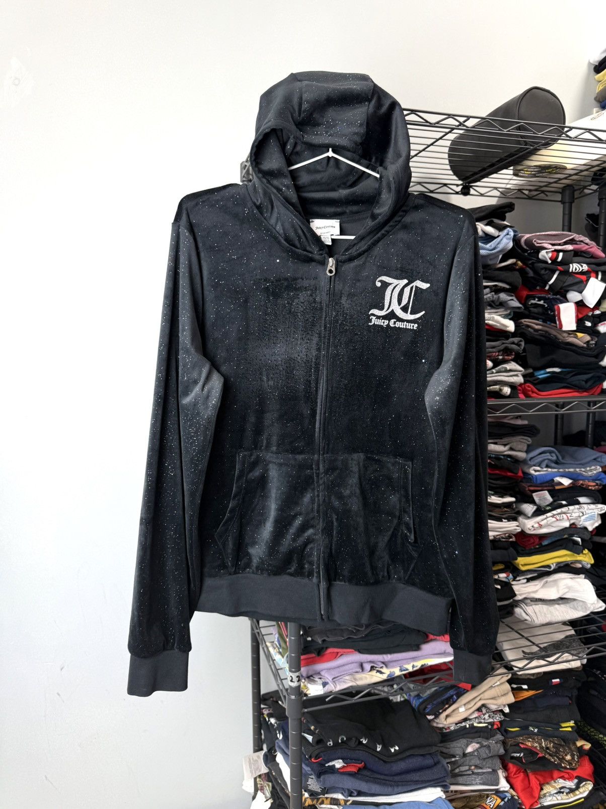 Juicy Couture Juicy Couture Velour Rhinestones Hoodie Y2K Ed hardy Size S / US 4 / IT 40 - 2 Thumbnail