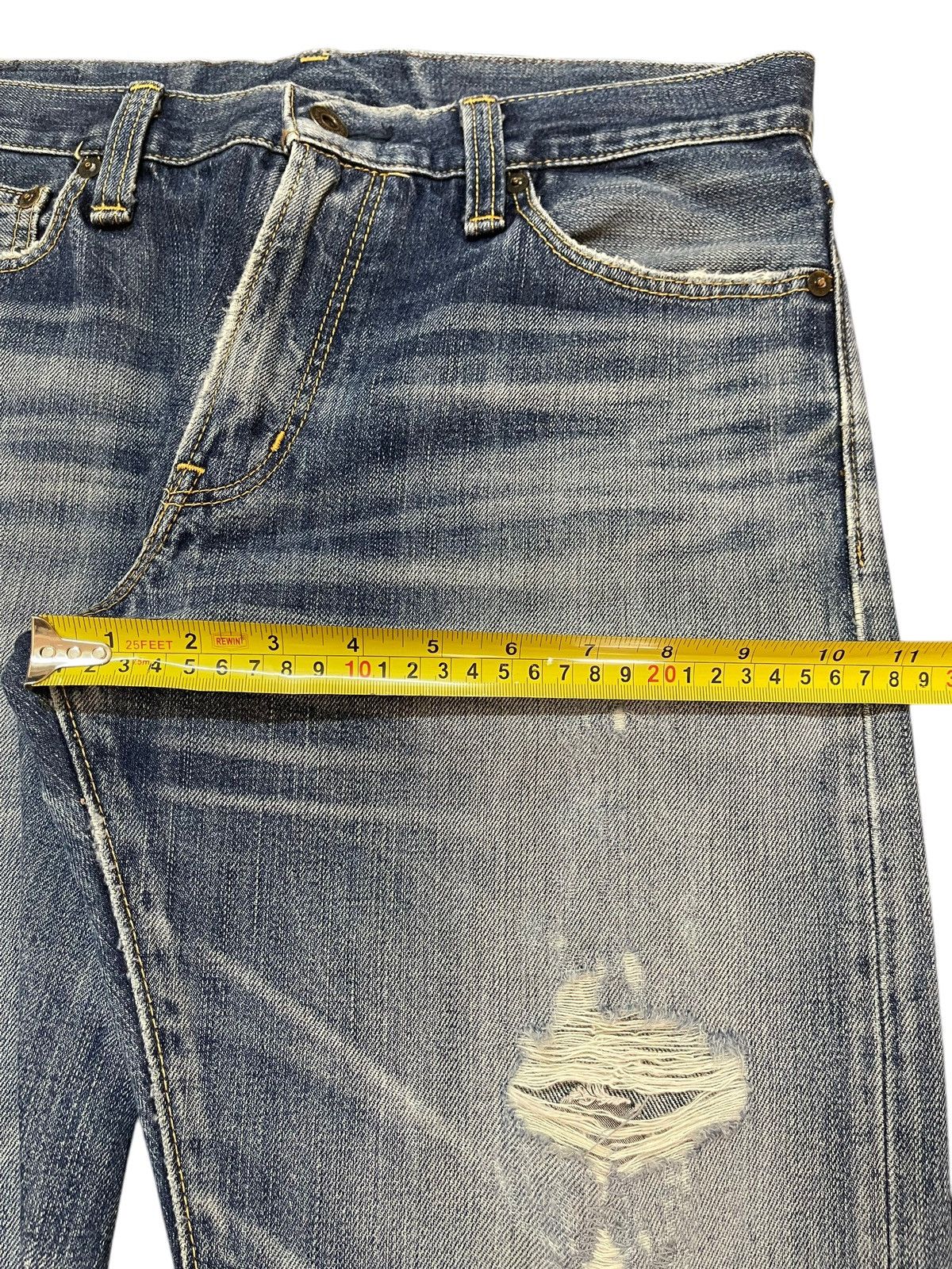 14th Addiction Vintage Japanese Brand Faded Wash Distressed Style Jeans Size US 31 - 13 Thumbnail