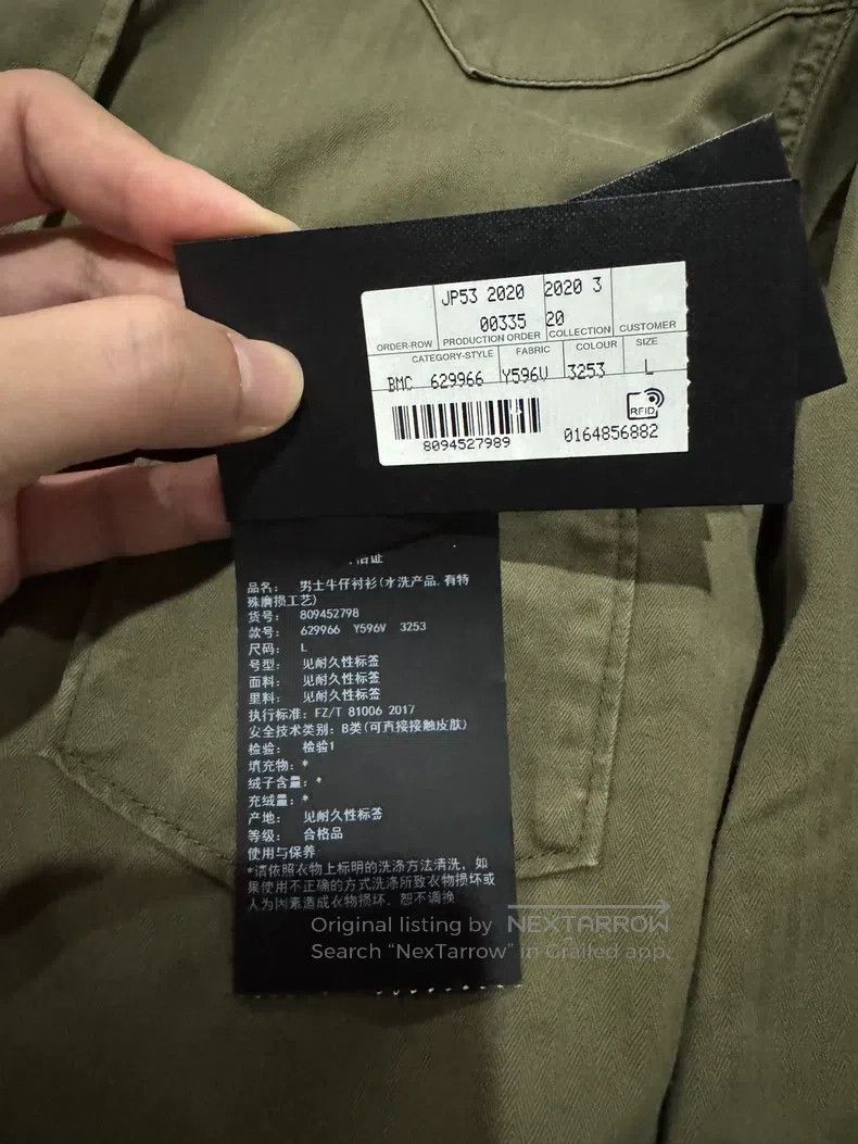 Saint Laurent Paris Saint Laurent Paris Gemstone Button Destroyed Denim Shirt Size US L / EU 52-54 / 3 - 4 Thumbnail