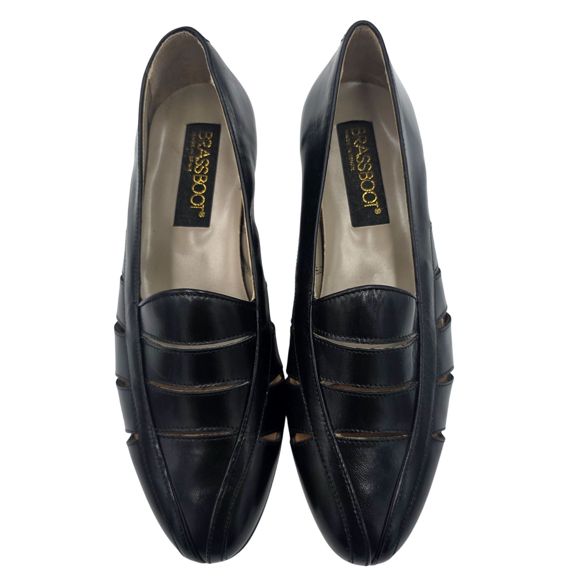 Other Vintage NEW Brassboot Spain Men 7 Black Leather Loafer Dress Size US 7 / EU 40 - 9 Thumbnail
