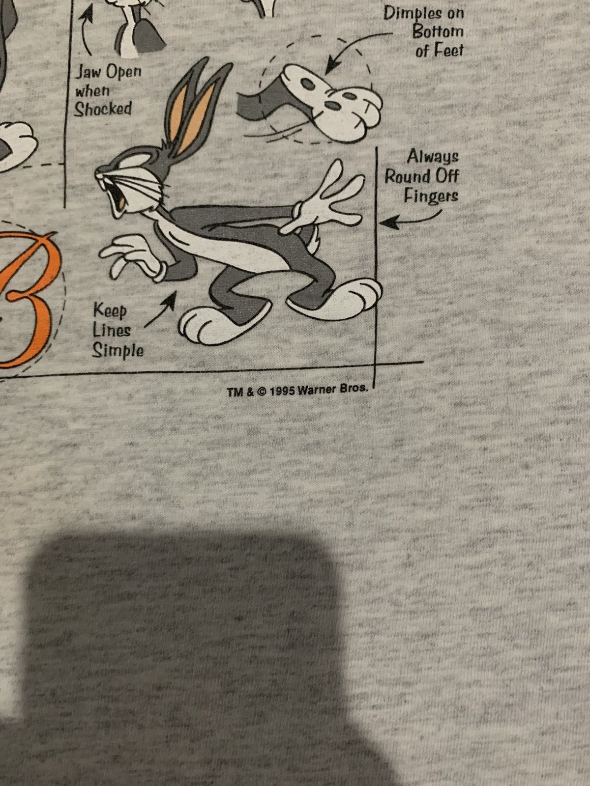 Vintage Vintage 1995 Bugs Bunny How-To-Draw Looney Tunes T-Shirt Size US M / EU 48-50 / 2 - 5 Thumbnail