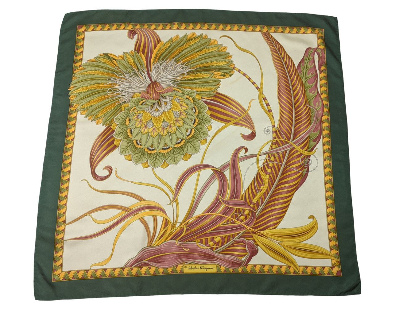 Salvatore Ferragamo Salvatore Ferragamo Lotus Silk Scarf Size ONE SIZE - 1 Thumbnail