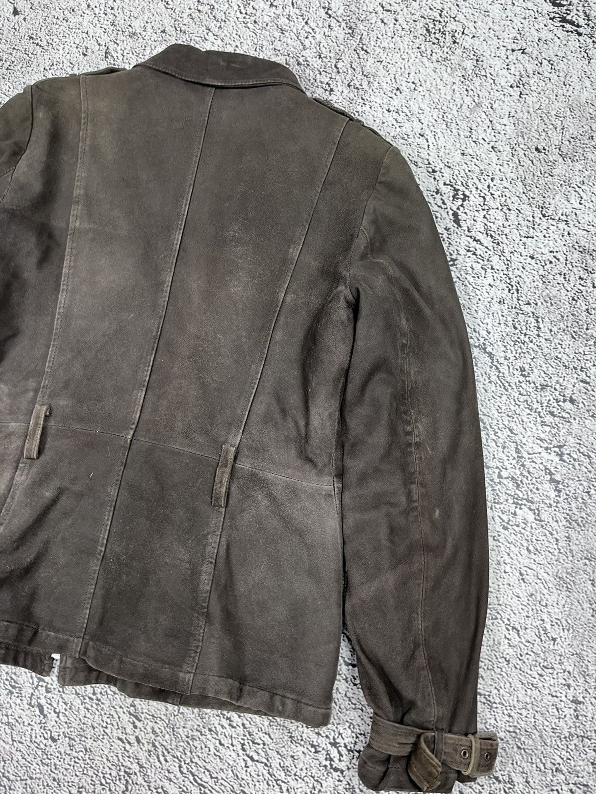 Max Mara Weekend Max Mara Suede Military Jacket Dark Brown Leather L Size L / US 10 / IT 46 - 11 Thumbnail