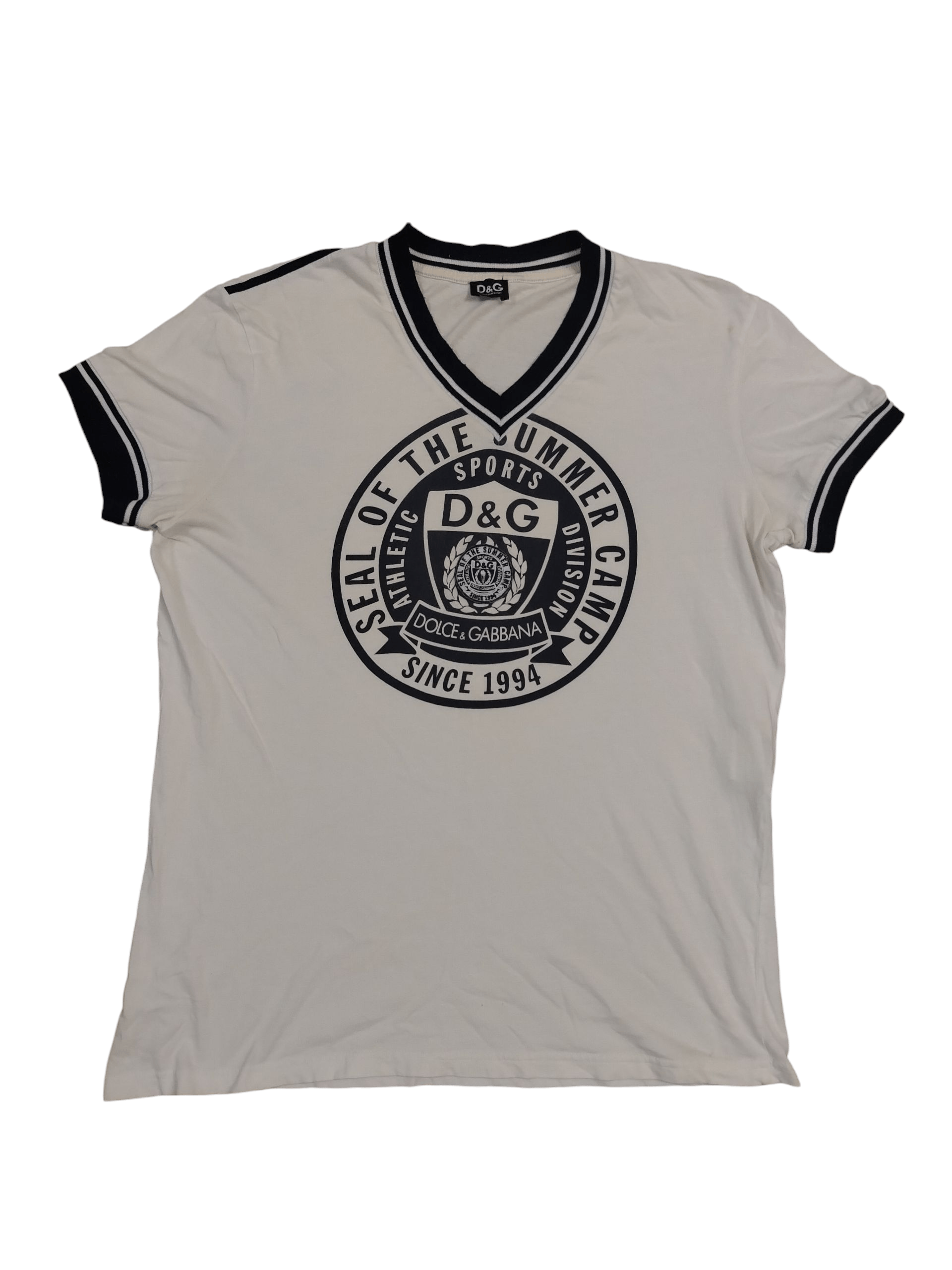 Dolce & Gabbana D&G Dolce & Gabbana V neck ringer T shirt Size XL / US 12-14 / IT 48-50 - 1 Thumbnail