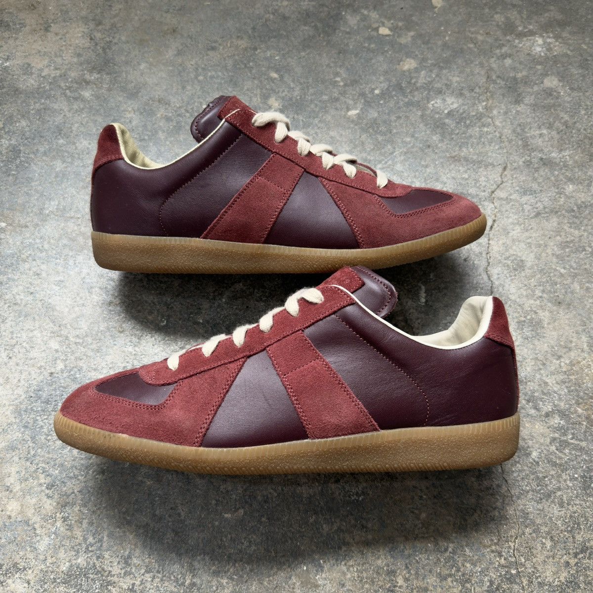 Maison Margiela 2015 Maison Margiela Burgundy Oxblood GATs Size US 10 / EU 43 - 16 Thumbnail