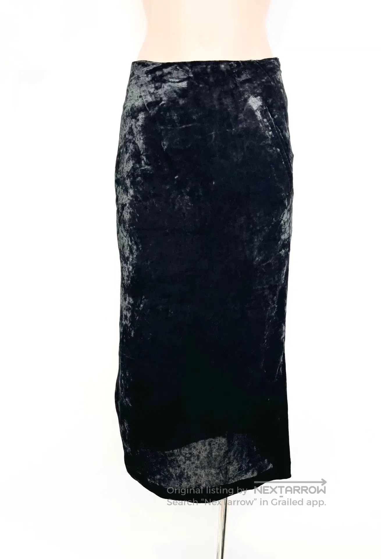 Yohji Yamamoto Yohji Yamamoto Black Velvet Midi Skirt. Size 23" - 1 Thumbnail