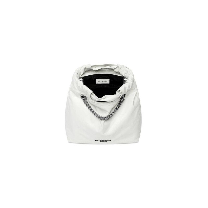 Balenciaga o1w1db10526 Size: OS / Crush Small Tote Bag in Optic White Size ONE SIZE - 7 Thumbnail