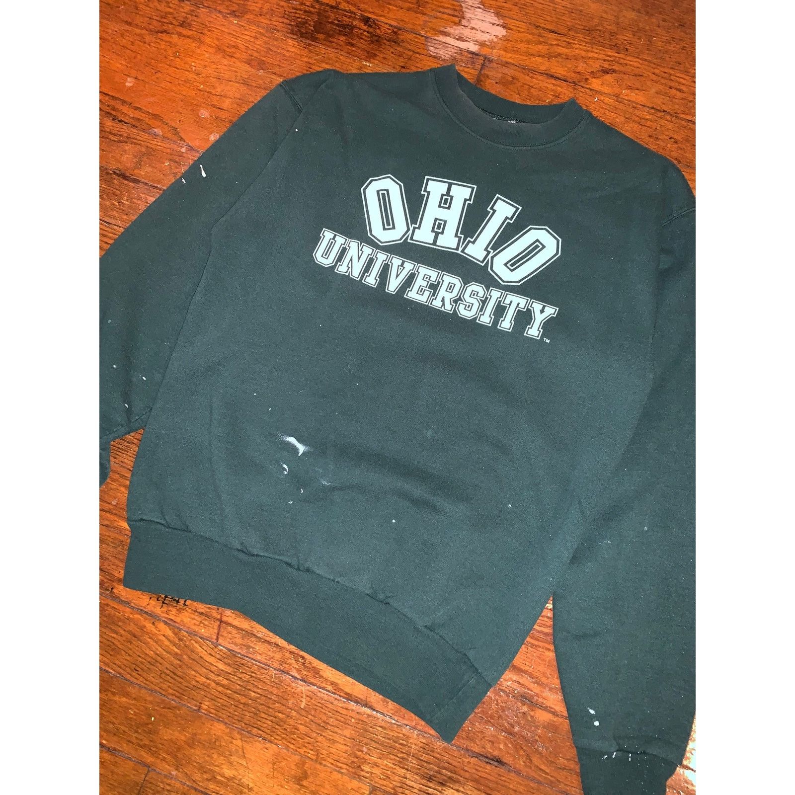 Hanes × NCAA × Vintage Ohio University Sweatshirt Green Small College Crewneck Size US S / EU 44-46 / 1 - 4 Thumbnail