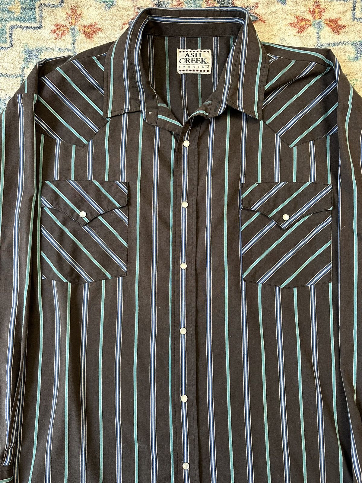 Vintage Vintage Ash Creek Trading Pin Striped Pearl Snap Shirt Size US XXL / EU 58 / 5 - 4 Thumbnail
