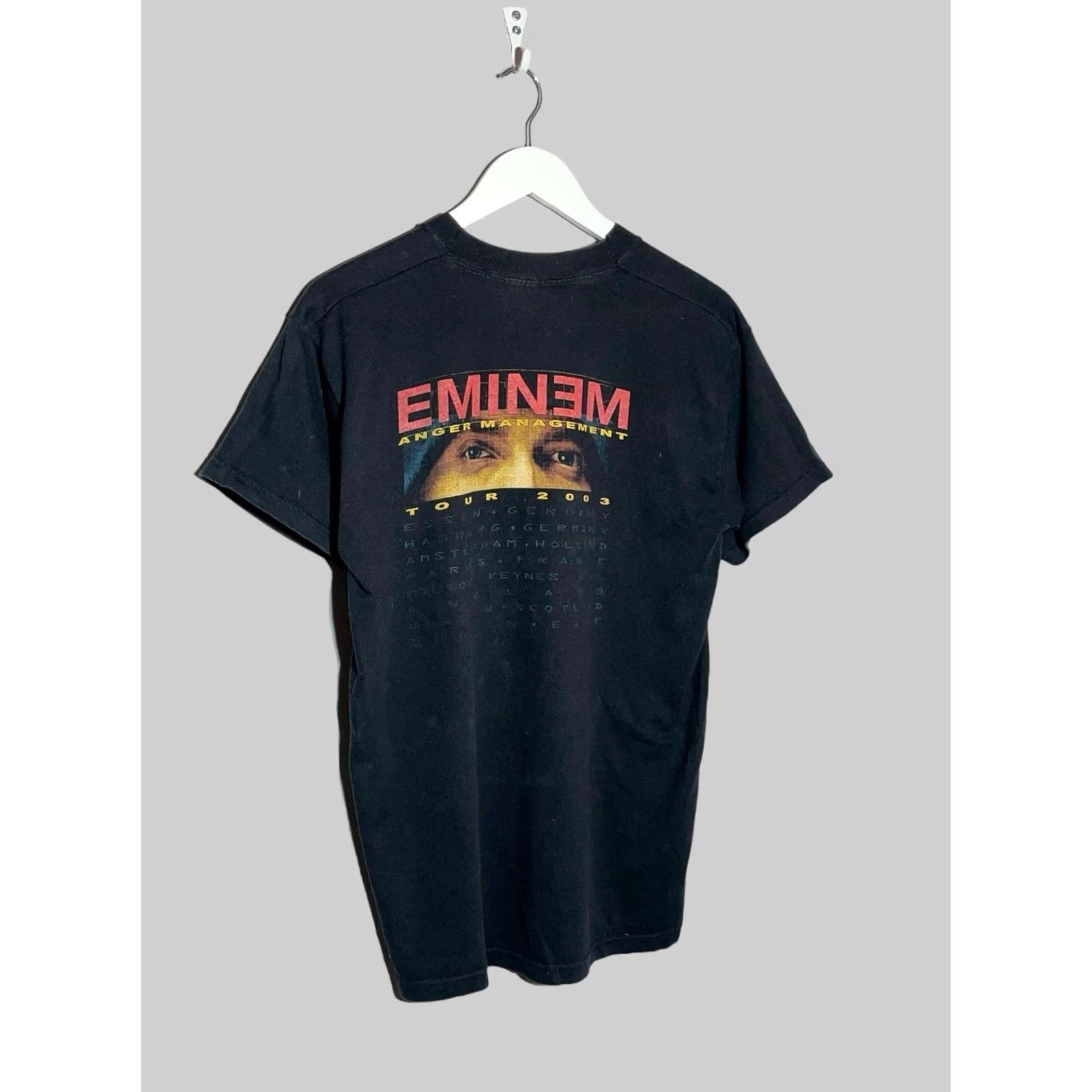 Vintage Eminem Tour 2003 Vintage T-Shirt Mens M Black Cotton Crew Neck Short Sleeve Logo 90s Hip Hop Music Size US M / EU 48-50 / 2 - 6 Thumbnail