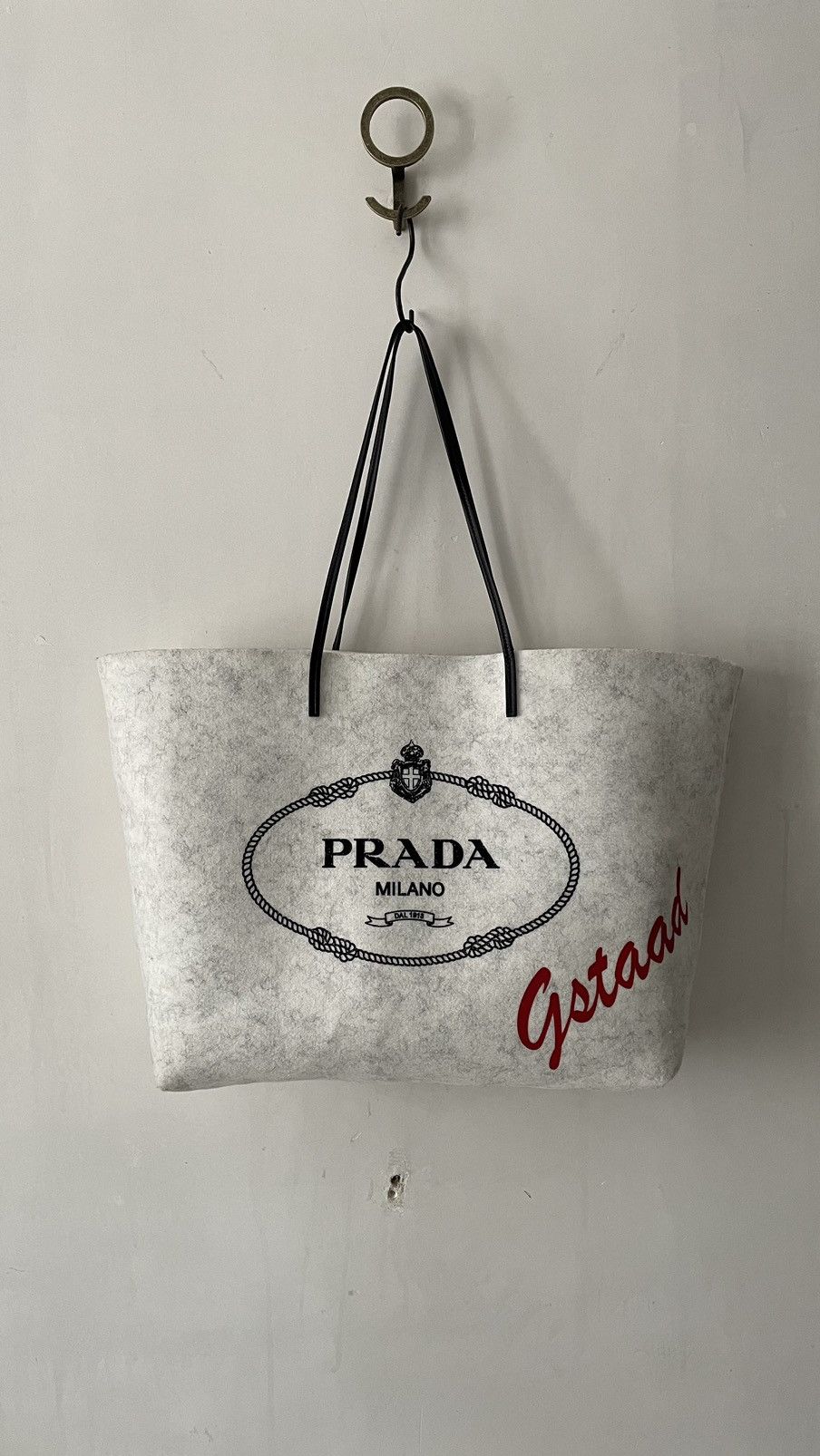 Prada Prada grey felt tote bag Size ONE SIZE - 2 Thumbnail