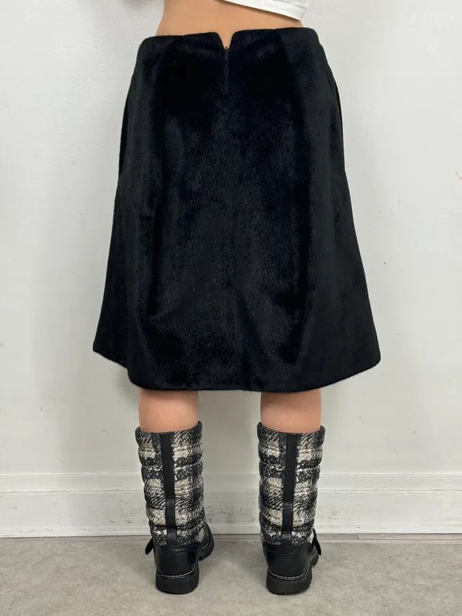 Jil Sander FW2011 Jil Sander Black A-Line Faux Pony Hair Skirt Size 26" / US 2 / IT 38 - 5 Thumbnail