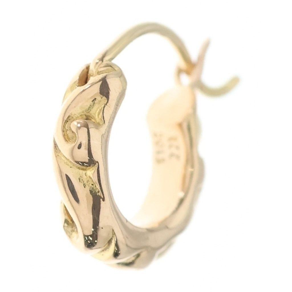Chrome Hearts CHROME HEARTS 22K Tiny Scroll Gold Hoop Earring