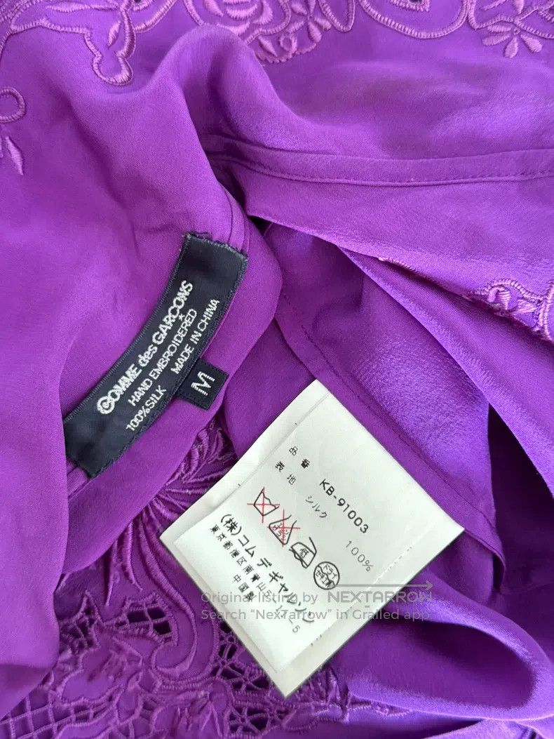 Comme des Garcons Comme Des Garcons Early hand-embroidered purple silk shirt Size M / US 6-8 / IT 42-44 - 9 Thumbnail