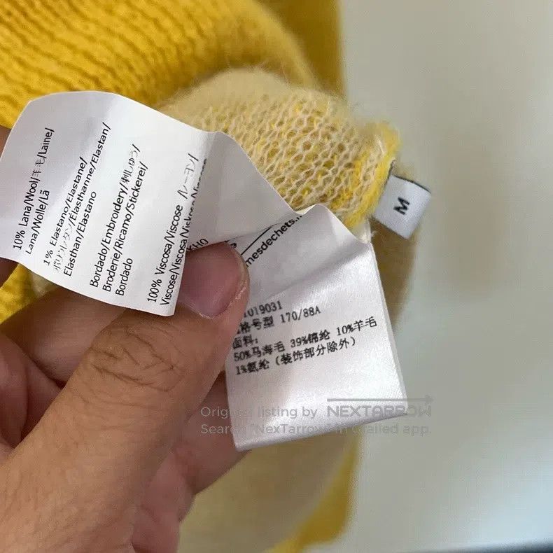 Loewe Loewe Yellow Embroidered Logo Knit Jacket Size M / US 6-8 / IT 42-44 - 9 Thumbnail
