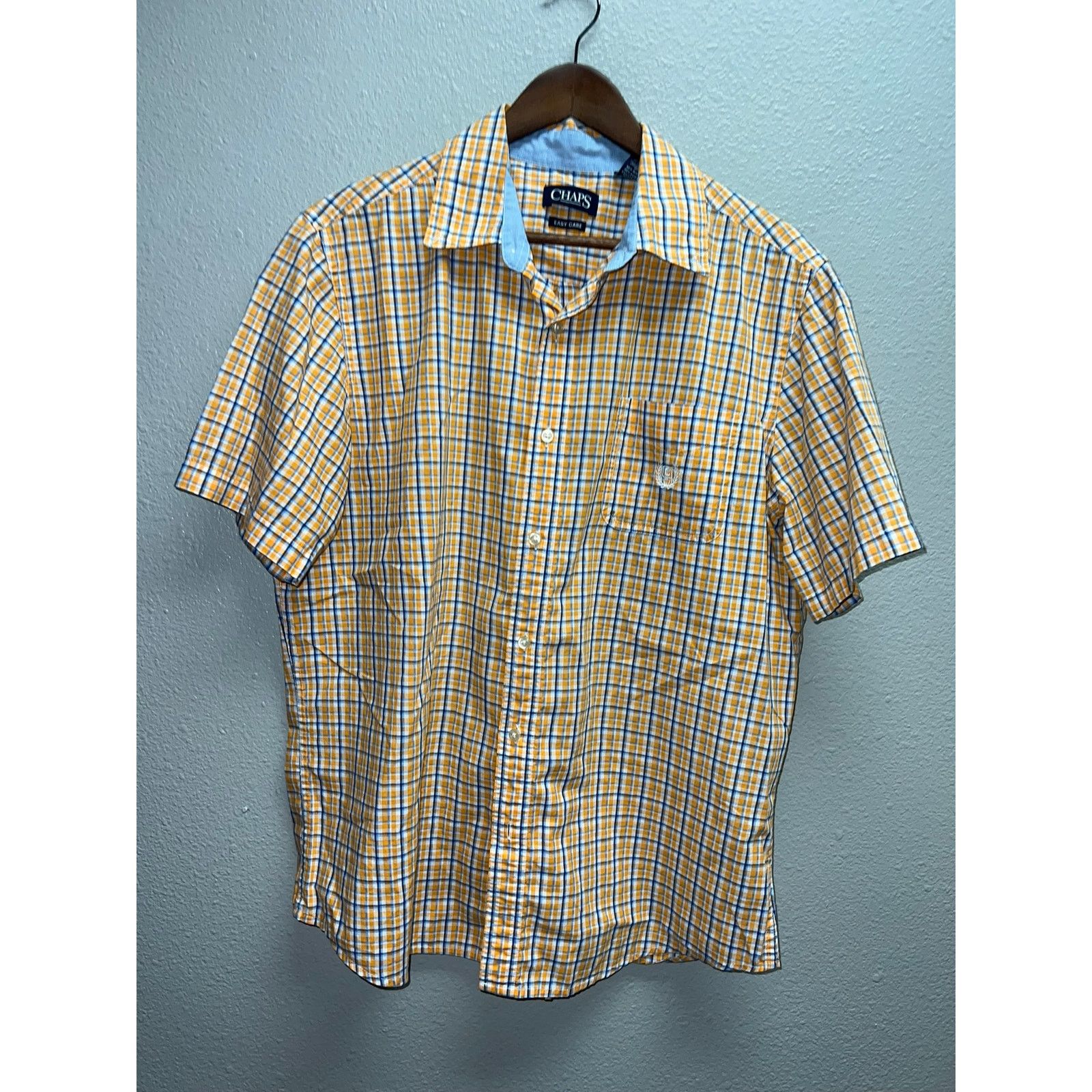 Chaps Chaps Button Up Shirt Orange Blue Easy Care office Summer L Size US L / EU 52-54 / 3 - 1 Thumbnail