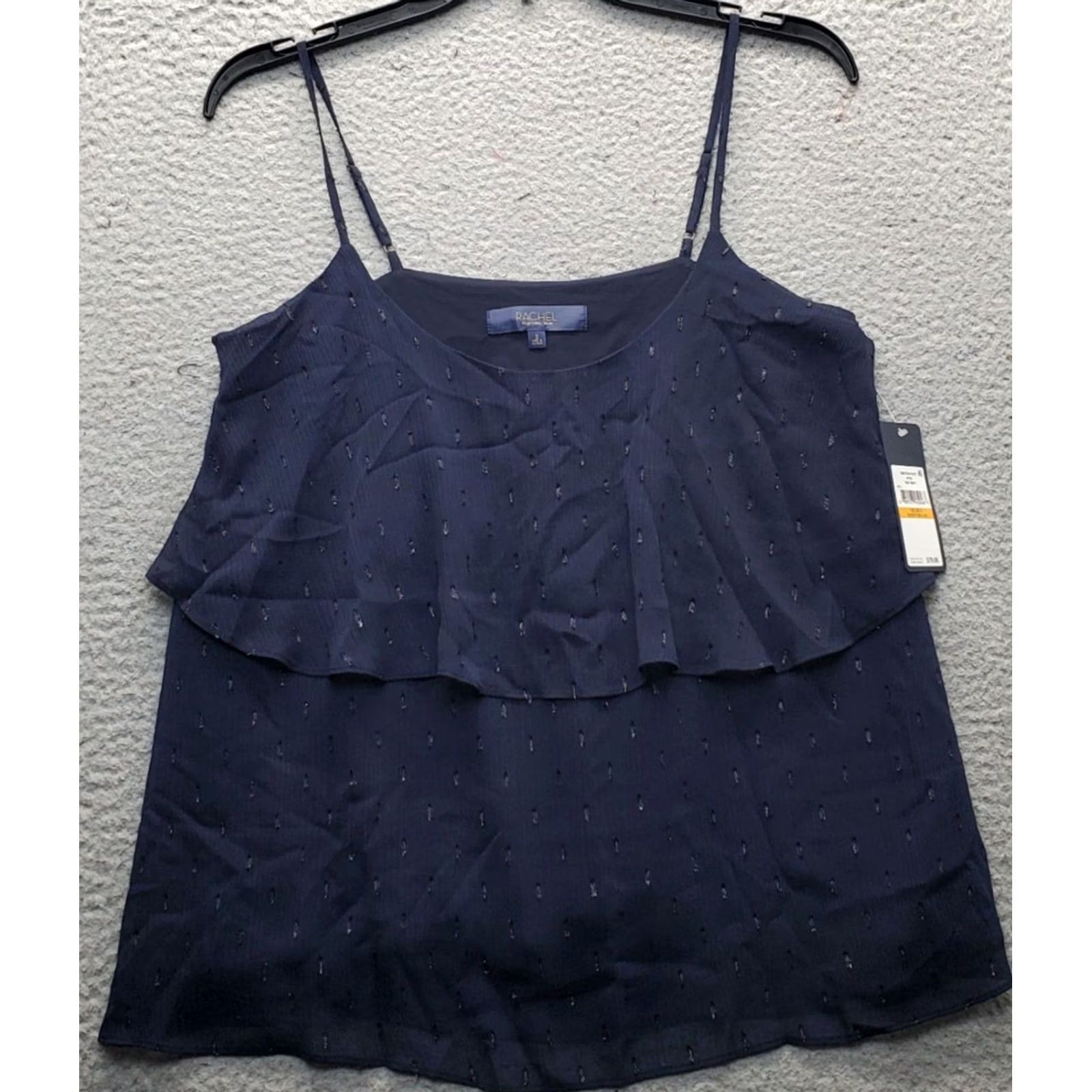 Vintage Rachel Roy Camisole Top Womens Small Blue Austen Tiered Layered Spaghetti Straps Tank Sleeveless XS? Size S / US 4 / IT 40 - 2 Thumbnail
