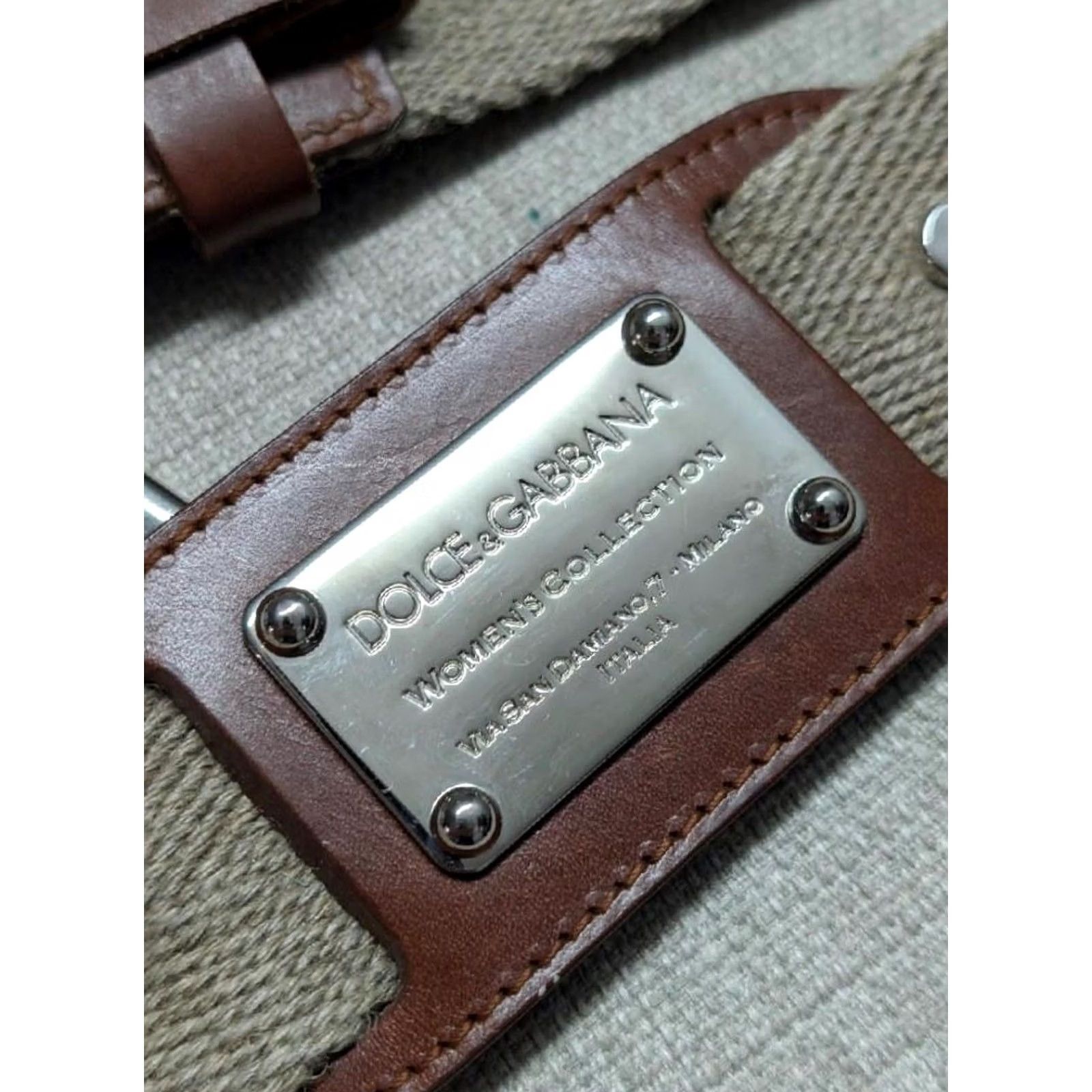 Dolce & Gabbana DOLCE & GABBANA canvas belt 26 brown leather Belt Women 26 Brown Tan Canvas Leather Millimeters 1-3/8" 30" length 22.5-27.5 holes 26 Size ONE SIZE - 4 Thumbnail