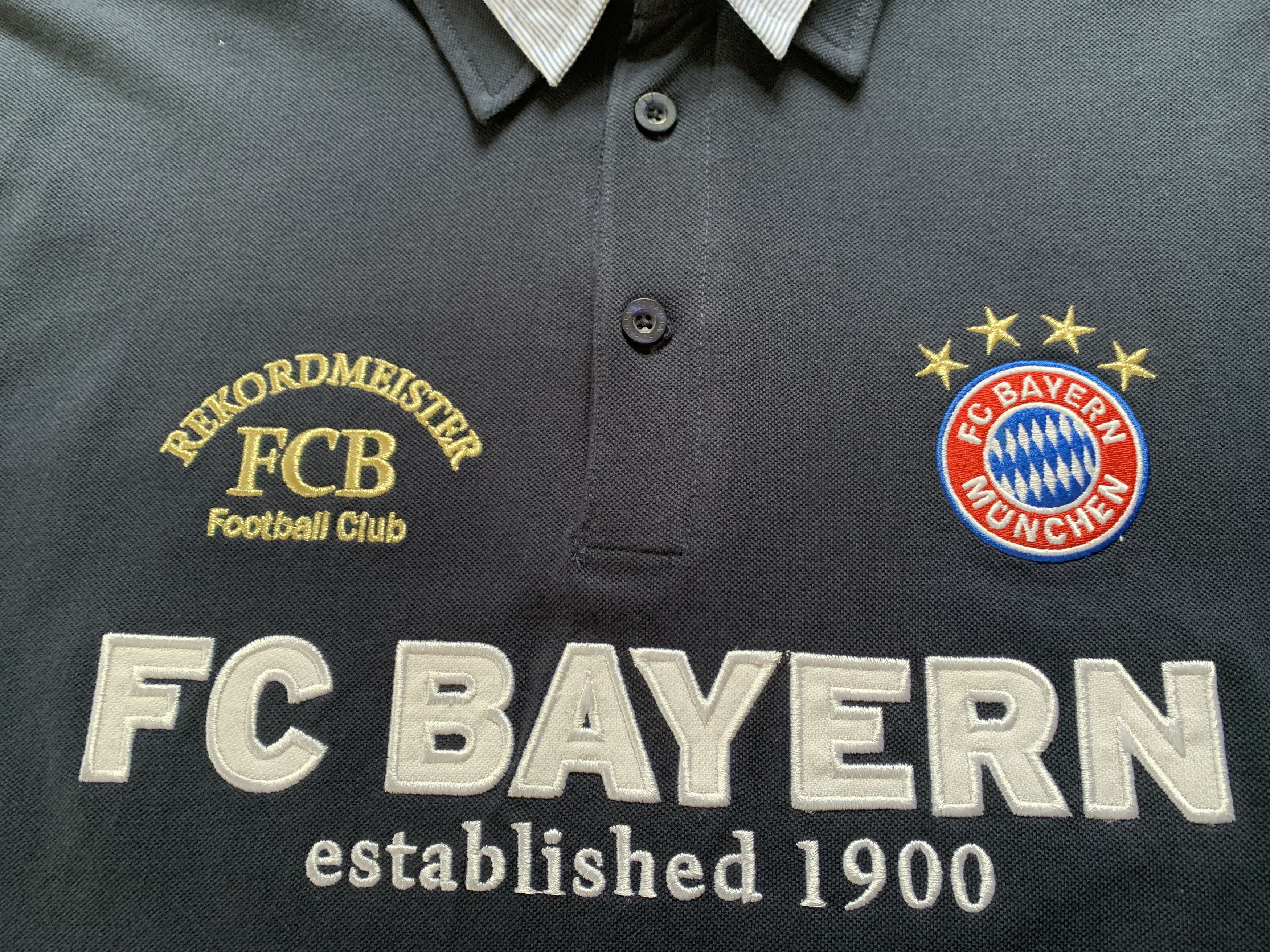 Vintage FC Bayern Munchen Cotton Polo T Shirt Size US S / EU 44-46 / 1 - 5 Thumbnail