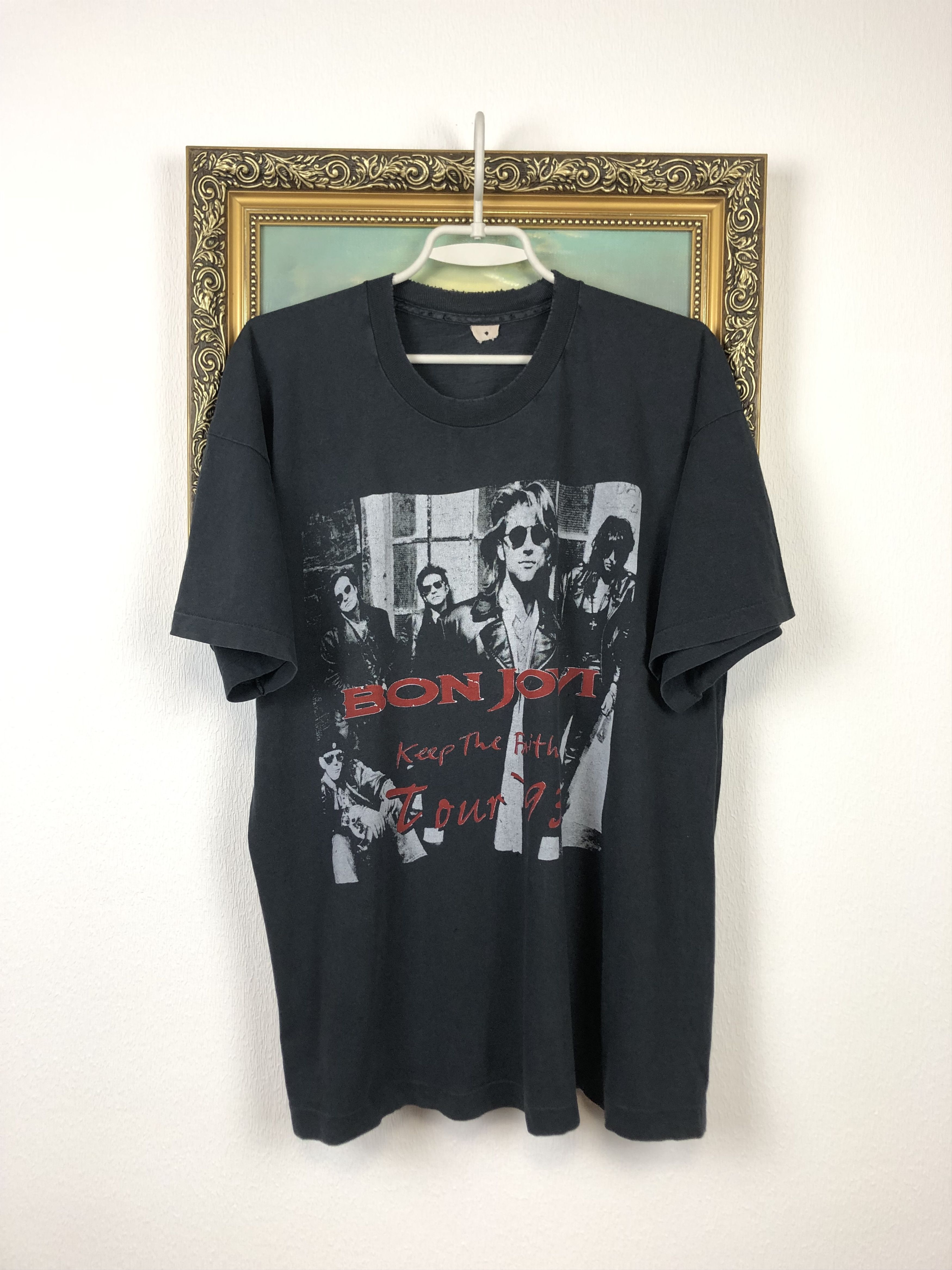 雰囲気◎1993 BON JOVI Keep The Faith Tシャツ L Bon Jovi Keep The Faith T-Shirt T-Shirt : Amazon.de: Fashion