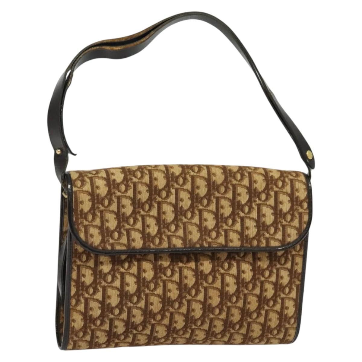 Dior DIOR Trotter Canvas Shoulder Bag Brown Gold Size ONE SIZE - 1 Thumbnail