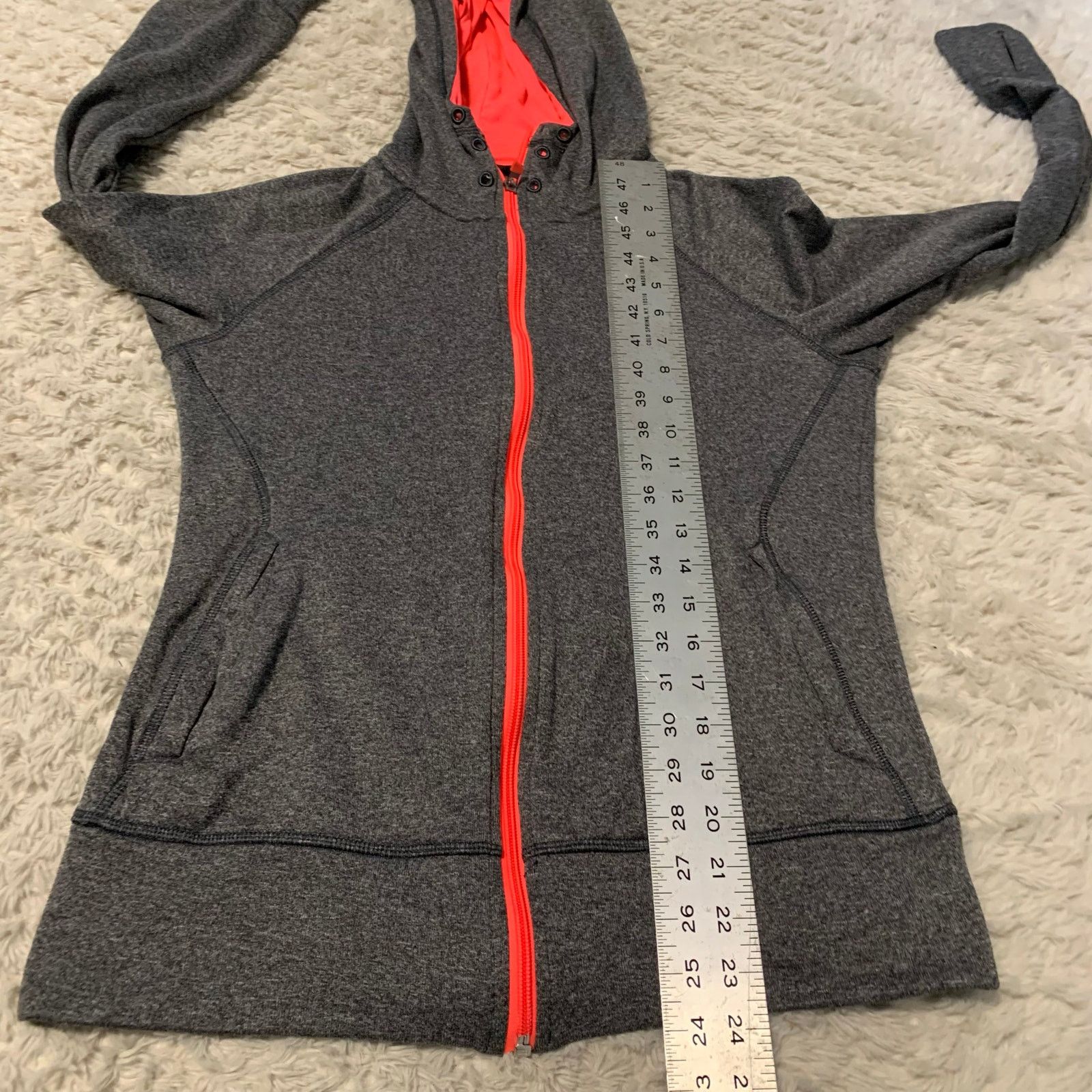 Adidas Adidas Climawarm Ultimate Hooded Zip-Up Gray Orange Full Zip Size S / US 4 / IT 40 - 7 Thumbnail