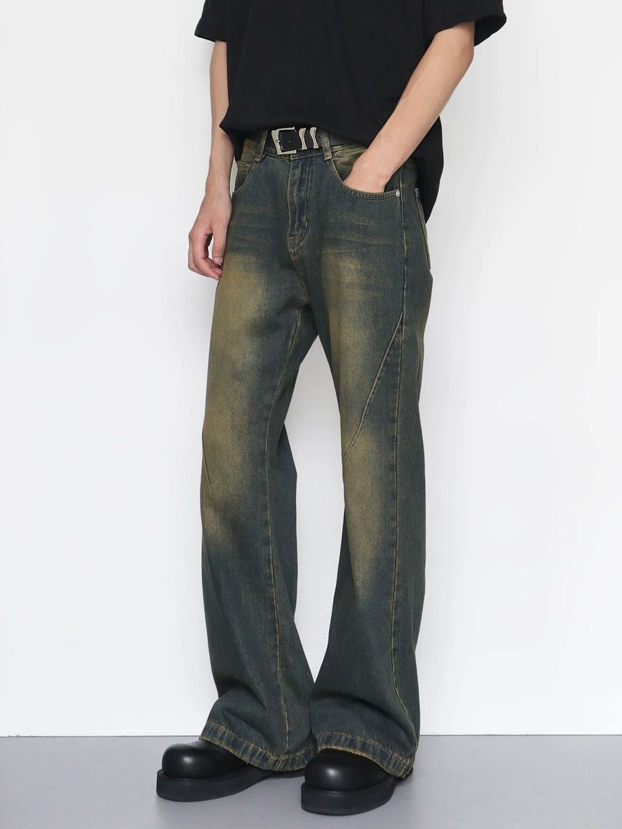 Vintage Retro distressed men's street loose straight bootcut jeans Size US 32 / EU 48 - 2 Thumbnail