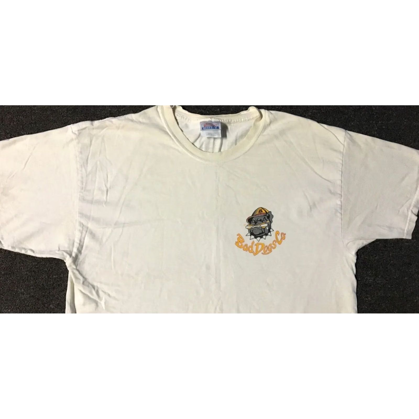 CO VINTAGE Bad Dogs Hot Dog Co Shirt Mens L White Distressed Grunge Punk 90s Snack Food Graphic Tee Size US L / EU 52-54 / 3 - 5 Thumbnail