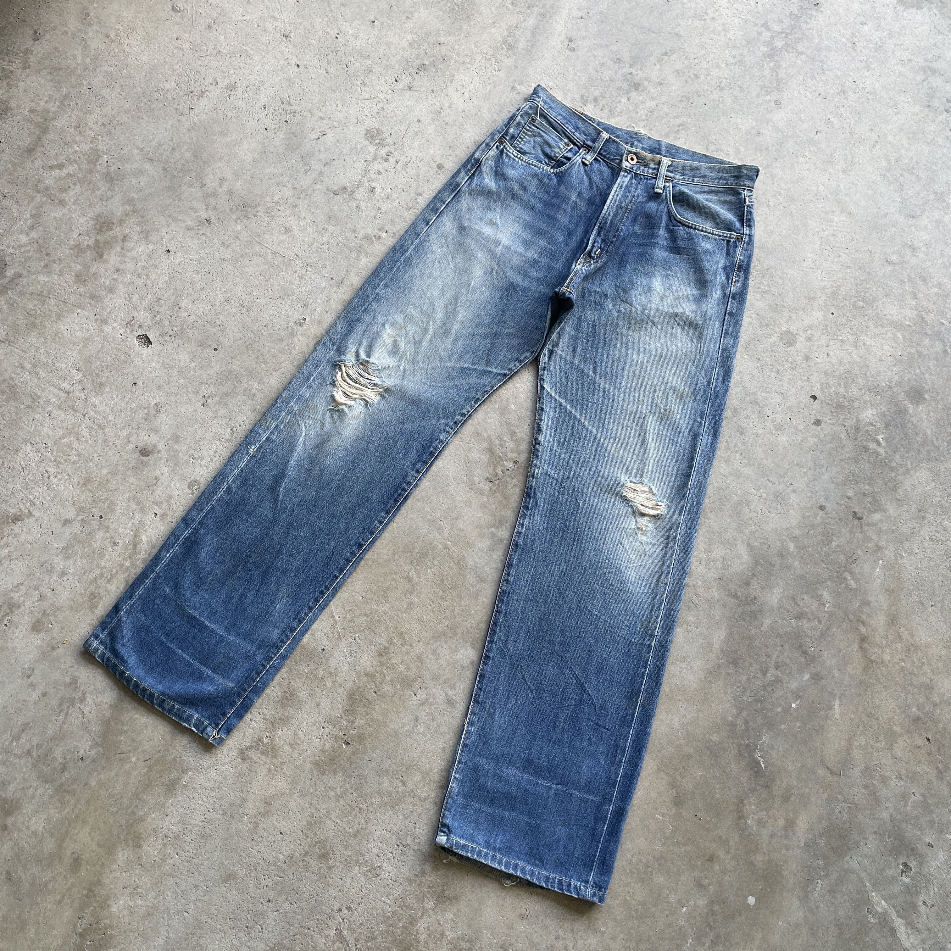 Edwin W31 Vintage Edwin 505 Distressed Jeans Faded Selvedge Pants Size US 31 - 1 Thumbnail