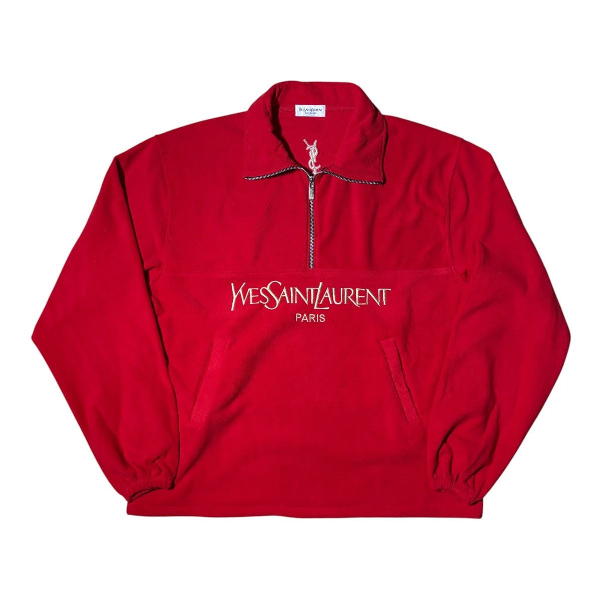 Yves Saint Laurent Vintage Yves Saint Laurent Halfzip Sweaters Embroidery Size US L / EU 52-54 / 3 - 1 Thumbnail