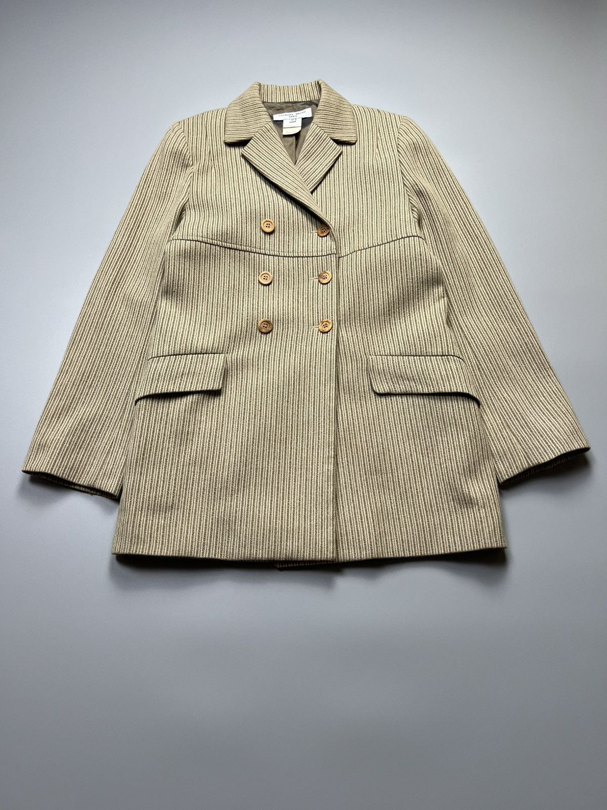 Vanessa Bruno Vanessa Bruno - Pinstripe Beige Wool - Coat Size M / US 6-8 / IT 42-44 - 4 Thumbnail