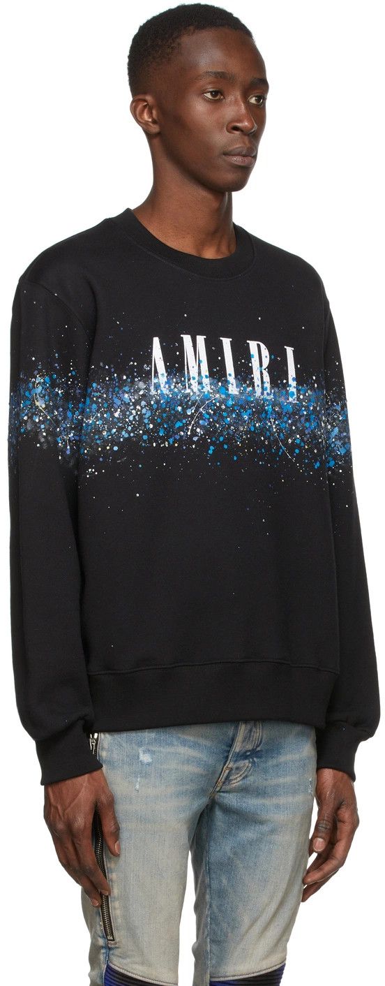 Amiri o1mle0426 Core Crystal Painter Crewneck Sweater in Black Size US XXL / EU 58 / 5 - 2 Thumbnail