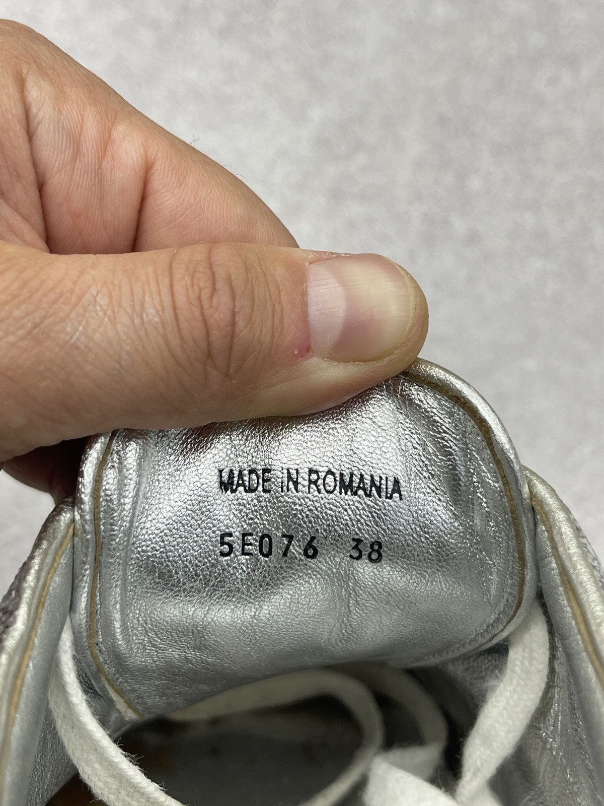 Miu Miu Miu Miu Leather Low Top Sneakers White/Glitter Silver Luxury Size US 7 / IT 37 - 12 Thumbnail