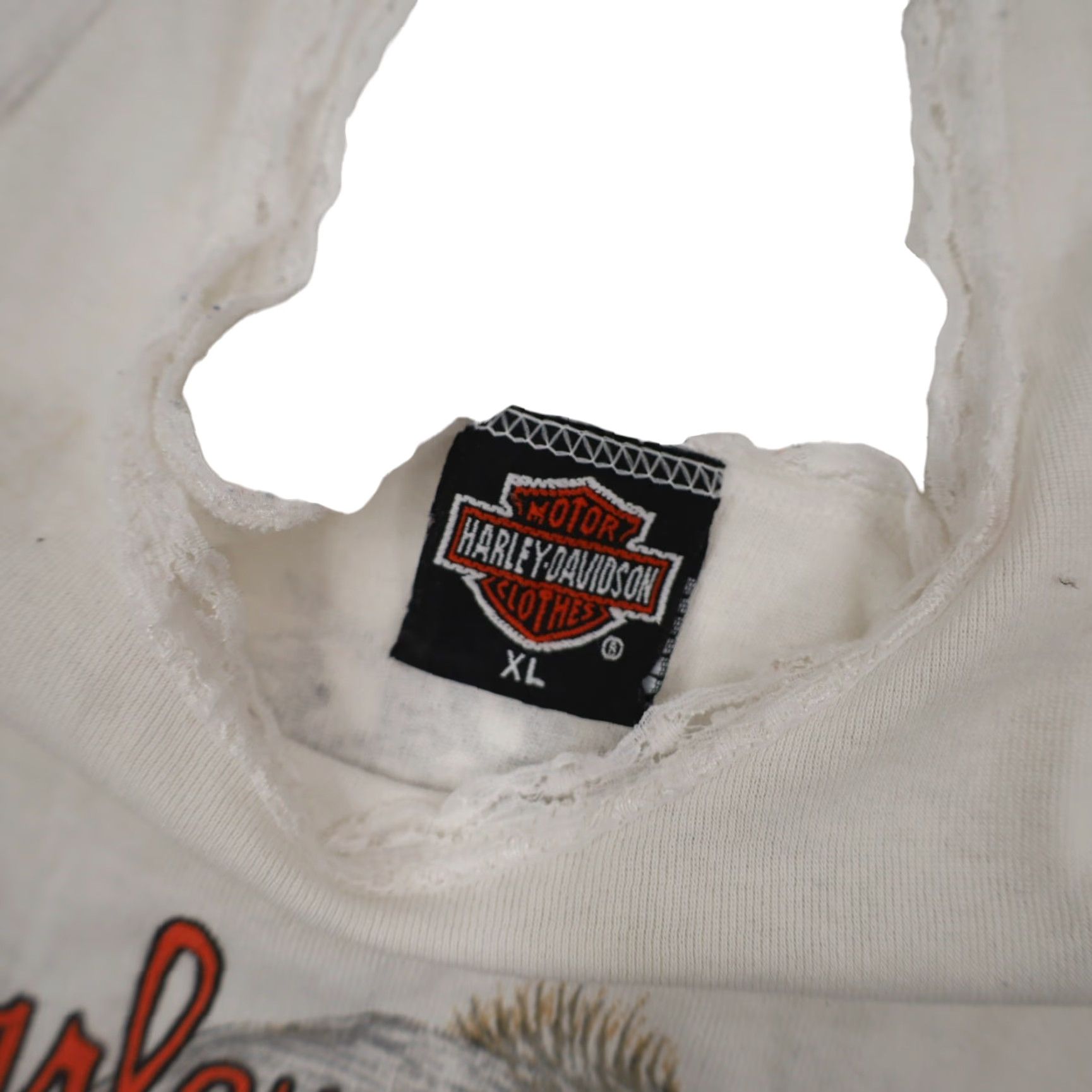 Harley Davidson VINTAGE Harley-Davidson Tank Top Womens XL White Lace Trim 3D Emblem Shirt Size XL / US 12-14 / IT 48-50 - 6 Thumbnail