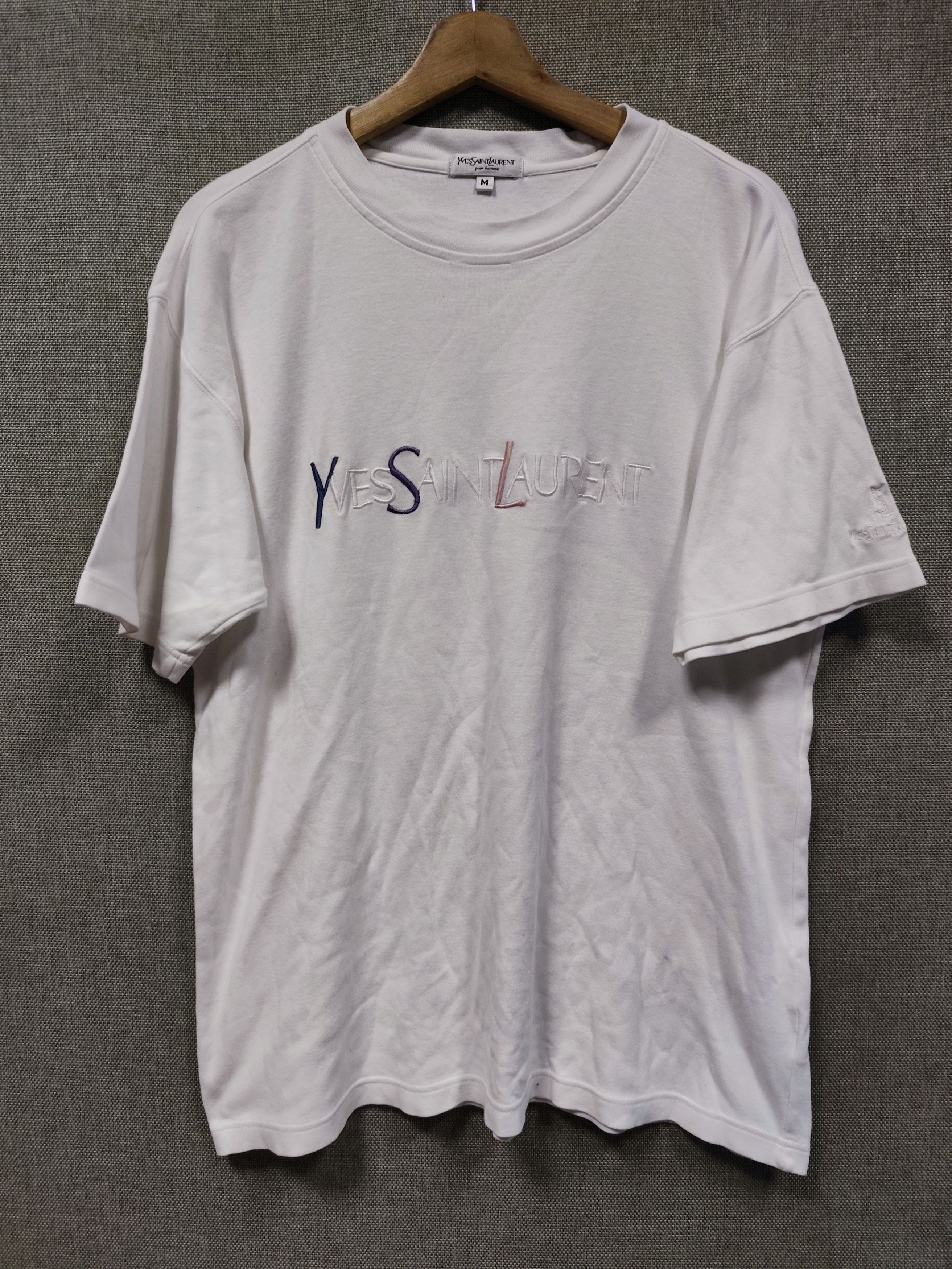 Yves Saint Laurent Yves Saint Laurent Spellout embroidery tee Size US M / EU 48-50 / 2 - 1 Thumbnail