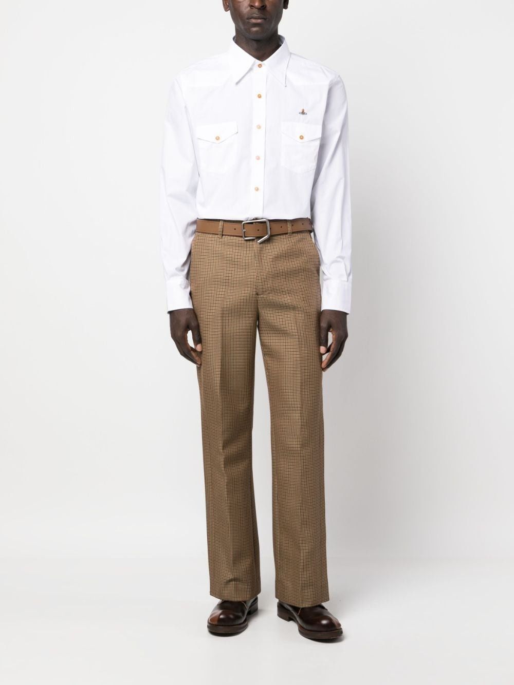 Vivienne Westwood o1y0525 Logo Solid Color Shirt in White Size US M / EU 48-50 / 2 - 5 Thumbnail