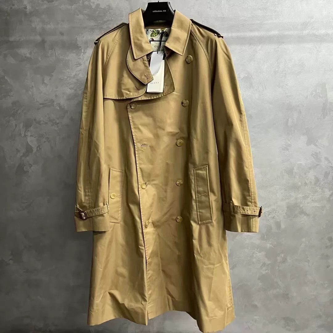 Gucci Gucci Khaki Double-Breasted Coat Size US L / EU 52-54 / 3 - 1 Thumbnail