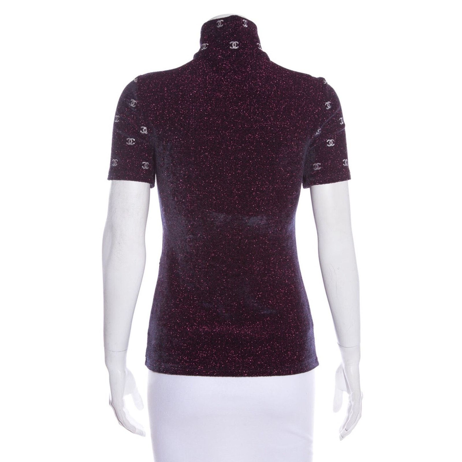 Chanel Chanel 20N Silver Sequin CC Logo Stretch Top T Shirt 38 Size XS / US 0-2 / IT 36-38 - 14 Thumbnail