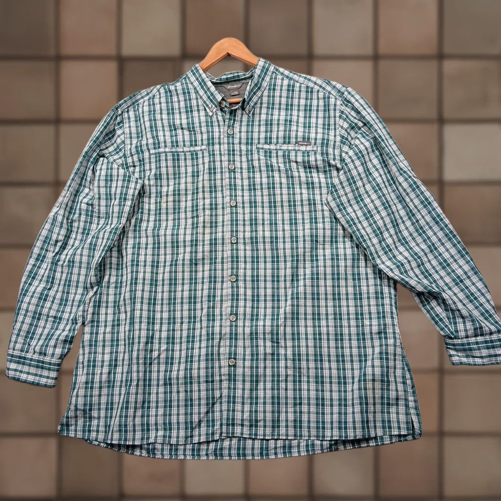 Eddie Bauer Eddie Bauer Guide Plaid Shirt Mens Big & Tall Green Vented Long Sleeve Button Size US XXL / EU 58 / 5 - 1 Thumbnail