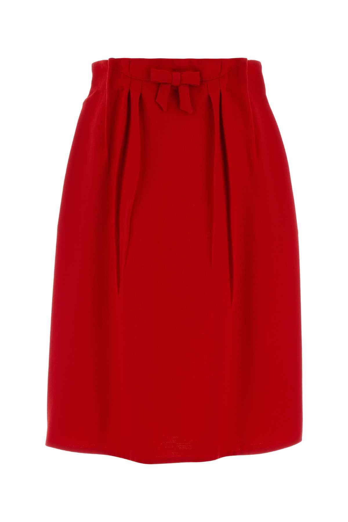 Prada Red Wool Skirt Size 27" / US 4 / IT 40 - 1 Thumbnail