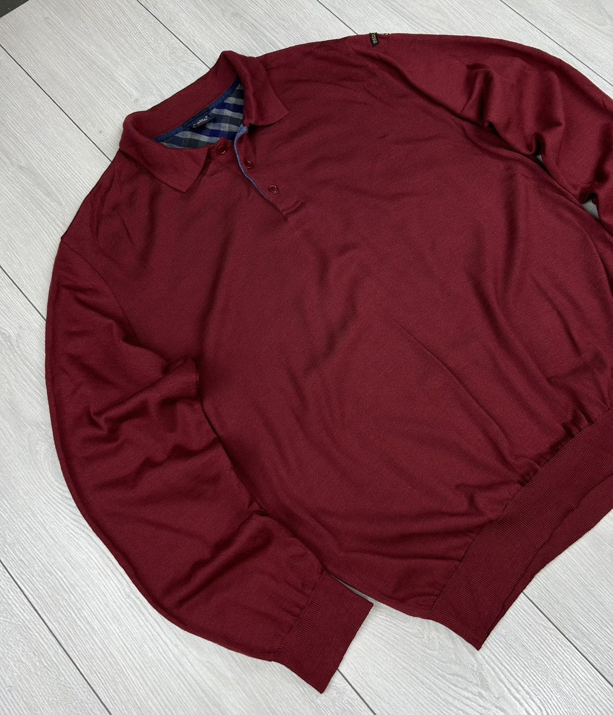 Paul & Shark × Vintage Paul & Shark Vintage Wool Burgundy Polo Long Sleeve Size XL Size US XL / EU 56 / 4 - 3 Thumbnail