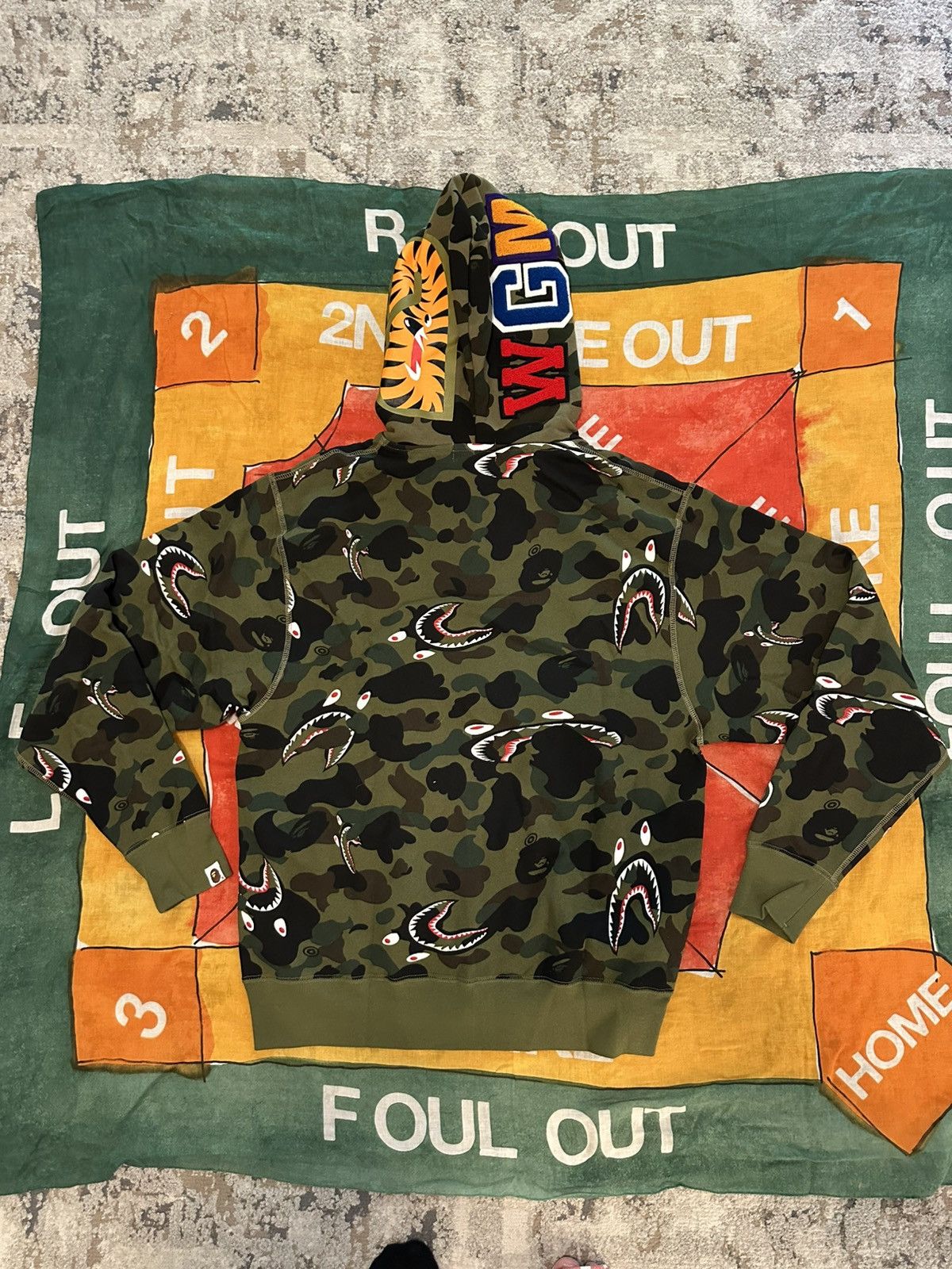 Bape A Bathing Ape 1st camo green tiger shark full zip hoodie Size US L / EU 52-54 / 3 - 2 Thumbnail